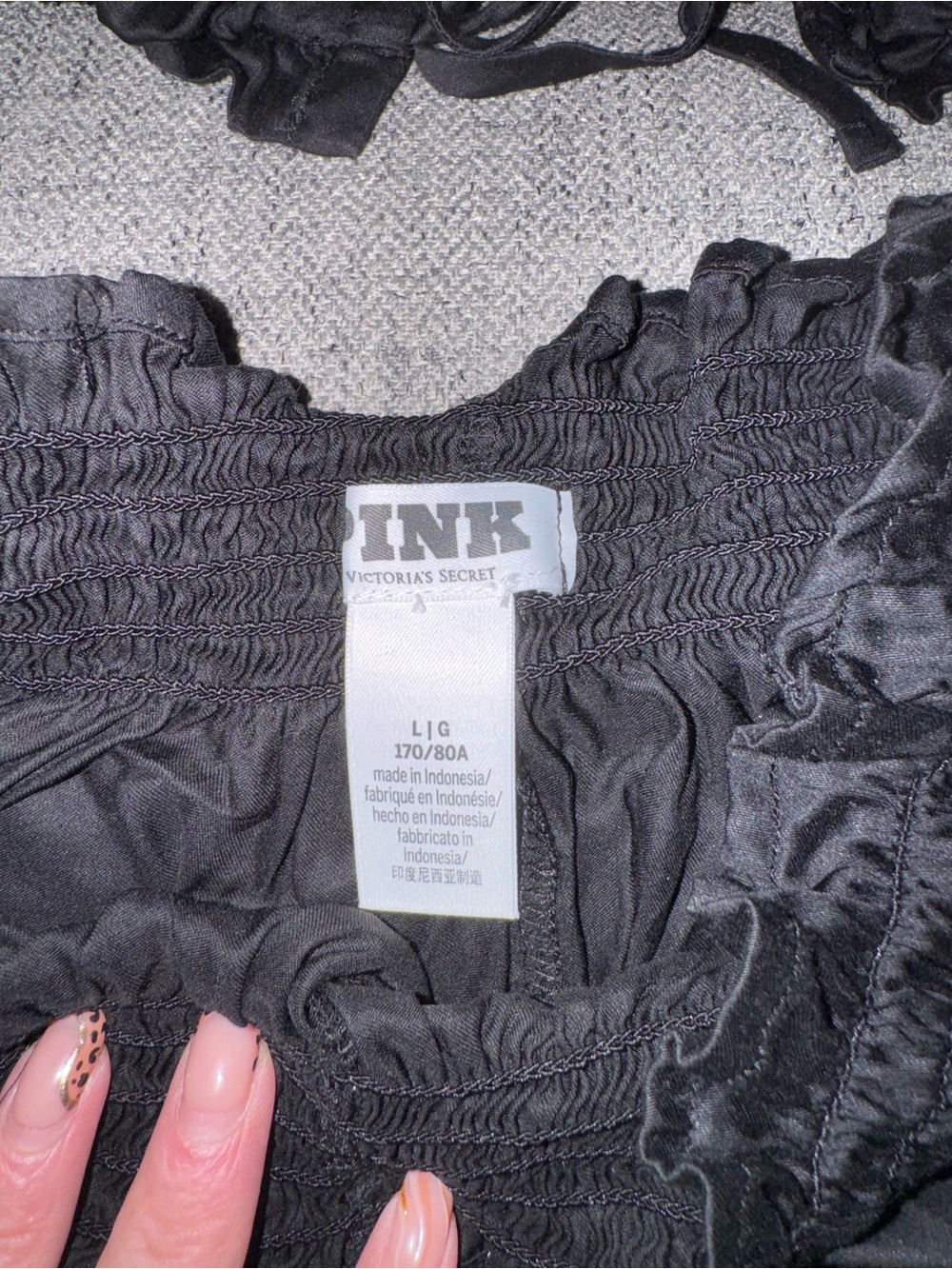 Black Two-Piece Satin Sleep Set - Women's Intimates Pink - Picture 3 of 4